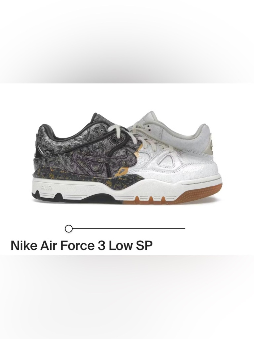 Nike Air Force 3 Low SP Black & White with Gold Accents